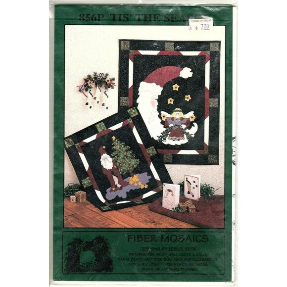 Fibre Mosaics Tis' the Season A Whimsical Santa Quilt Pattern Vintage 1993 - Picture 1 of 1